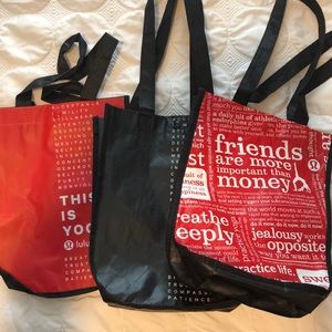 Set of 3 Lululemon Shopping Bags